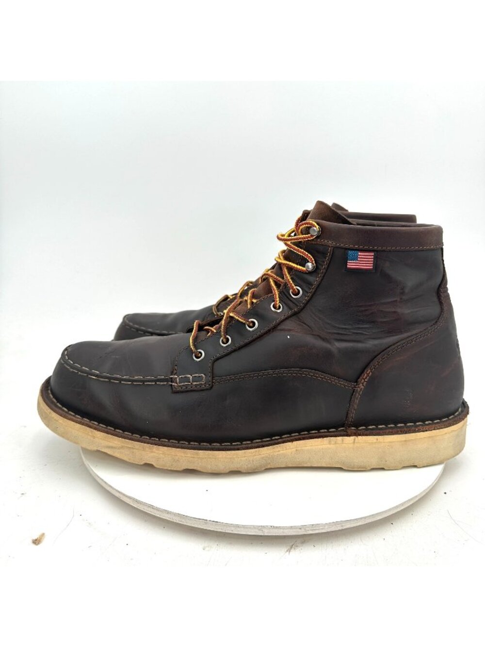 Danner Bull Run Moc Toe 6" Men Size 15 D15563 Brown Leather Ankle Work Boot